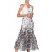 MORPHEW COLLECTION Black & White Silk Lined Gown Made From 1960'S Floral Daisy Lace