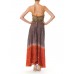 MORPHEW COLLECTION Hand Dyed Shibori Silk & Metalilc Gold Indian Embroidered Strapless Gown